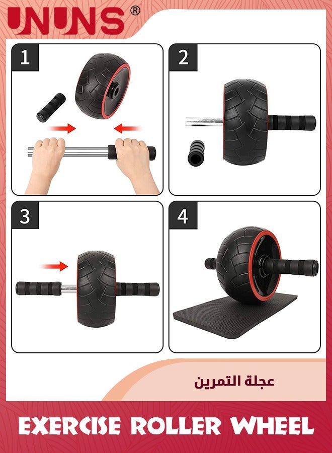UNUNS Ab Roller Wheel,Exercise Roller Wheel With Knee Pad For Abdominal Core Strength Training, Ab Roller Equipment For Home Gym Fitness,Ab Workout Exercise For Men Women,Ab Machine Accessories - Image 4