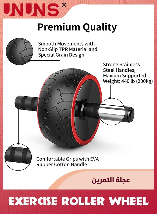UNUNS Ab Roller Wheel,Exercise Roller Wheel With Knee Pad For Abdominal Core Strength Training, Ab Roller Equipment For Home Gym Fitness,Ab Workout Exercise For Men Women,Ab Machine Accessories - Image 2
