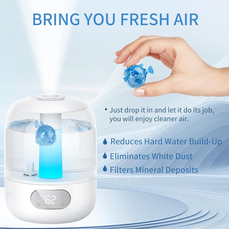 DAJDAH Humidifier Cleaner Fish 12-Pack for Most Humidifiers and Fish Tanks, Humidifier Cleaning Fish and Demineralization Cartridge for humidifiers, Tank Cleaner tablets, Purifies Water, Fights Slime & Odor - Image 3