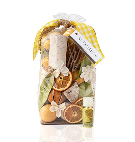 ANDALUCA Lemon Zest & Thyme Scented Potpourri | Made in California | Large 20 oz Bag + Fragrance Vial | Citrus Spice Scent - Image 1