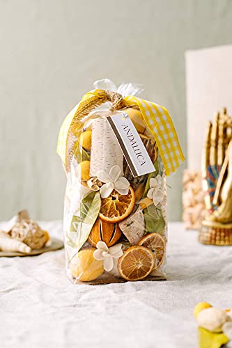 ANDALUCA Lemon Zest & Thyme Scented Potpourri | Made in California | Large 20 oz Bag + Fragrance Vial | Citrus Spice Scent - Image 2