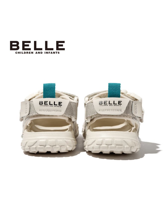 Belle Kids Sports Sandals Summer Outdoor Closed-toe Beach Soft Sole Toddler Shoes Beige Size 32 - Image 4