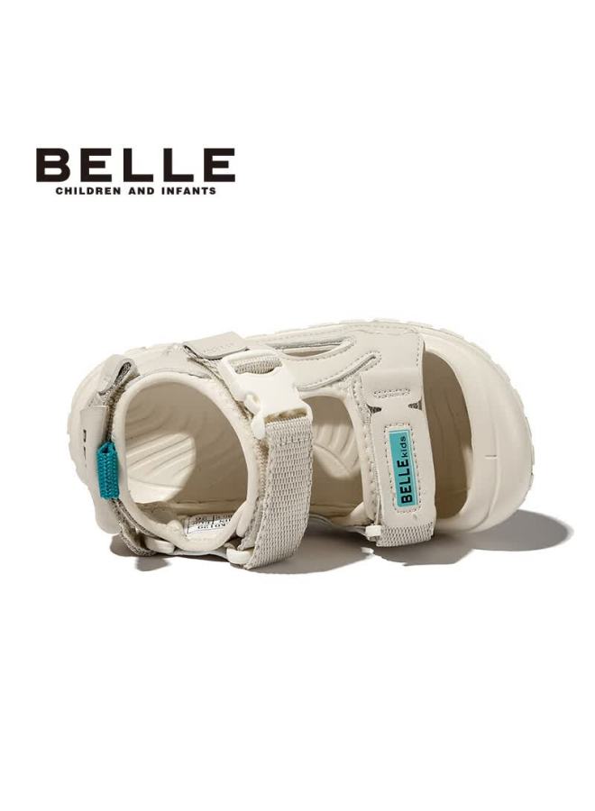 Belle Kids Sports Sandals Summer Outdoor Closed-toe Beach Soft Sole Toddler Shoes Beige Size 32 - Image 3