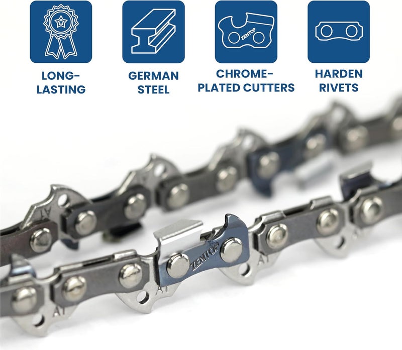 Zentop 12 Inch Chainsaw Chain, 3 Pack, 3/8" LP Pitch, .050" Gauge, 44 Drive Links, Fits Stihl MS 250, MS 170, 63PM3-44, 63PM-44, and More,327P5X. - Image 4