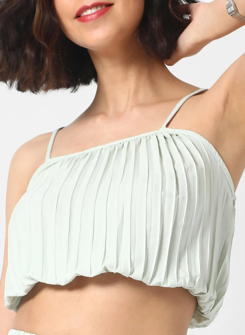 PINACOLADA Women's Ivory White Pleated Co-Ord Set