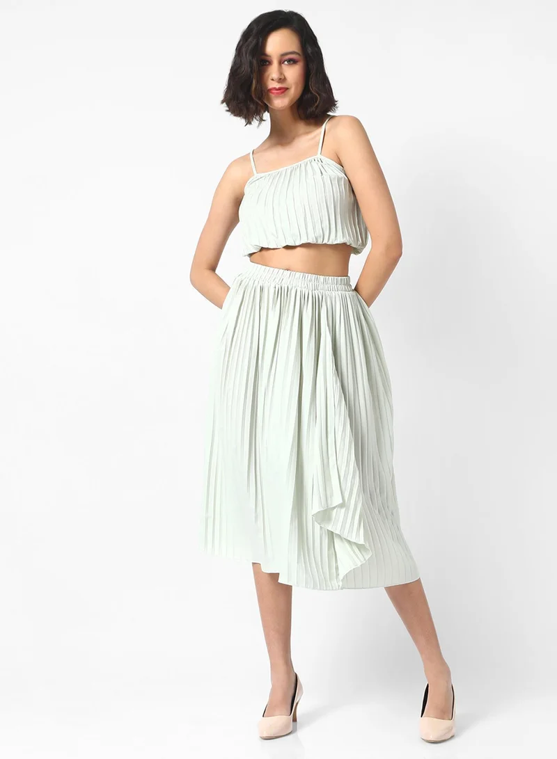 PINACOLADA Women's Ivory White Pleated Co-Ord Set