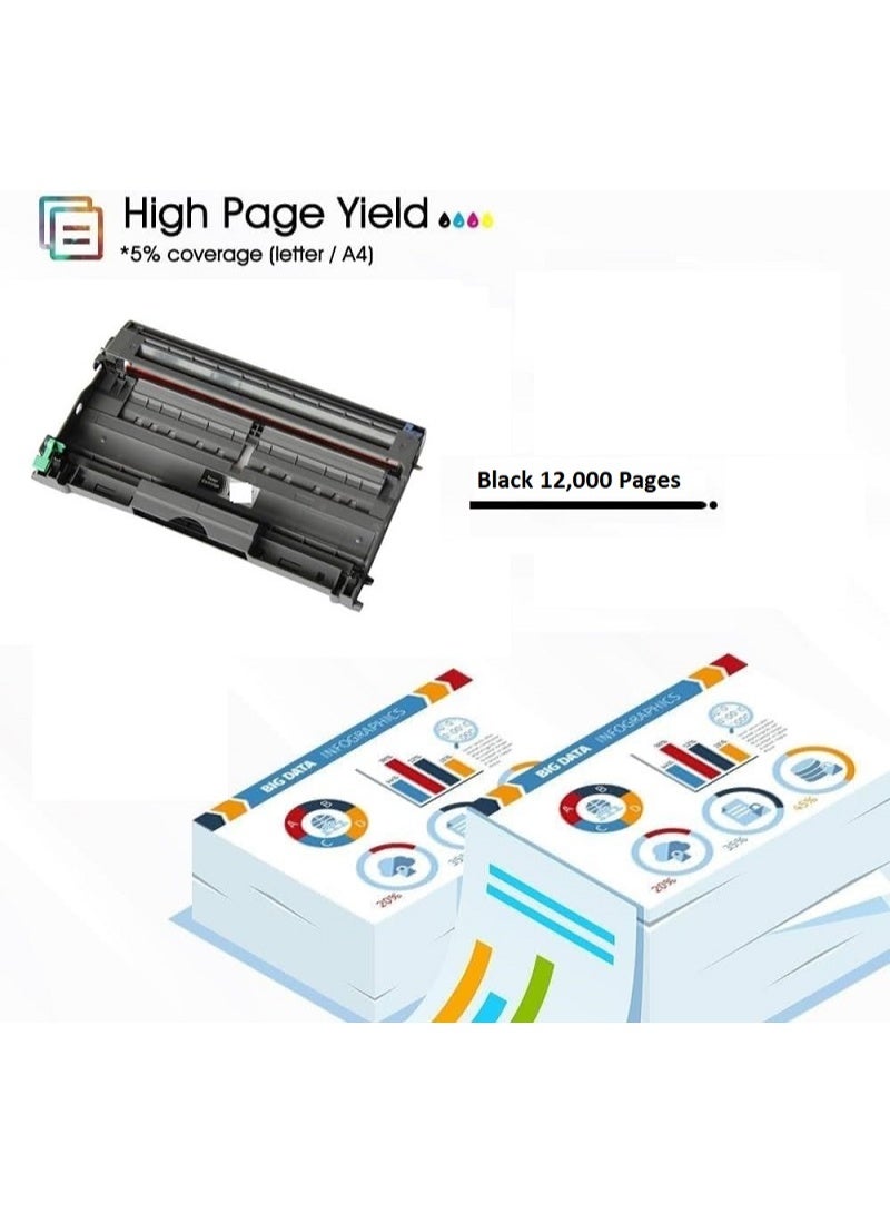 DR-2000 Black Drum Unit Replacement For Brother HL 2030, 2040, 2070N MFC 7225N, 7420N, 7820N DCP 7010, 7025 (Black) - Image 4