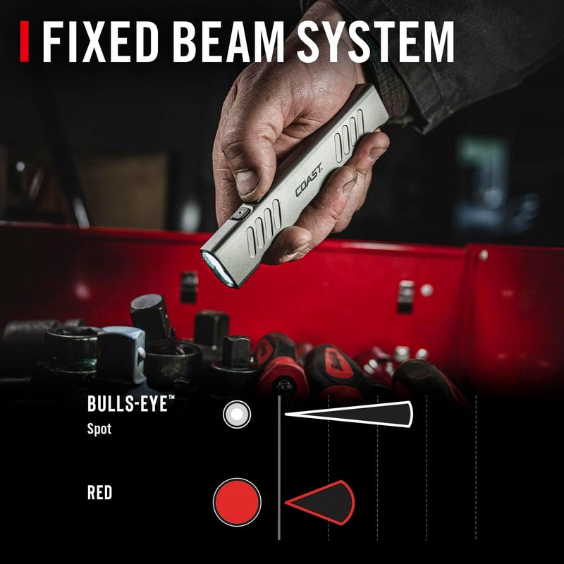 Coast Slayer RED 1000 Lumen USBC Rechargeable LED Flashlight with Red Mode SpotFlood Memory Mode and Pocket Clip - Image 4