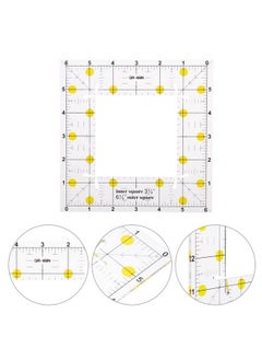 EXCEART 2 Pcs Quilting Ruler Square Quilter Square Rulers Square Patchwork Ruler Square Tailor Ruler Sewing Ruler Plastic  - Image 4
