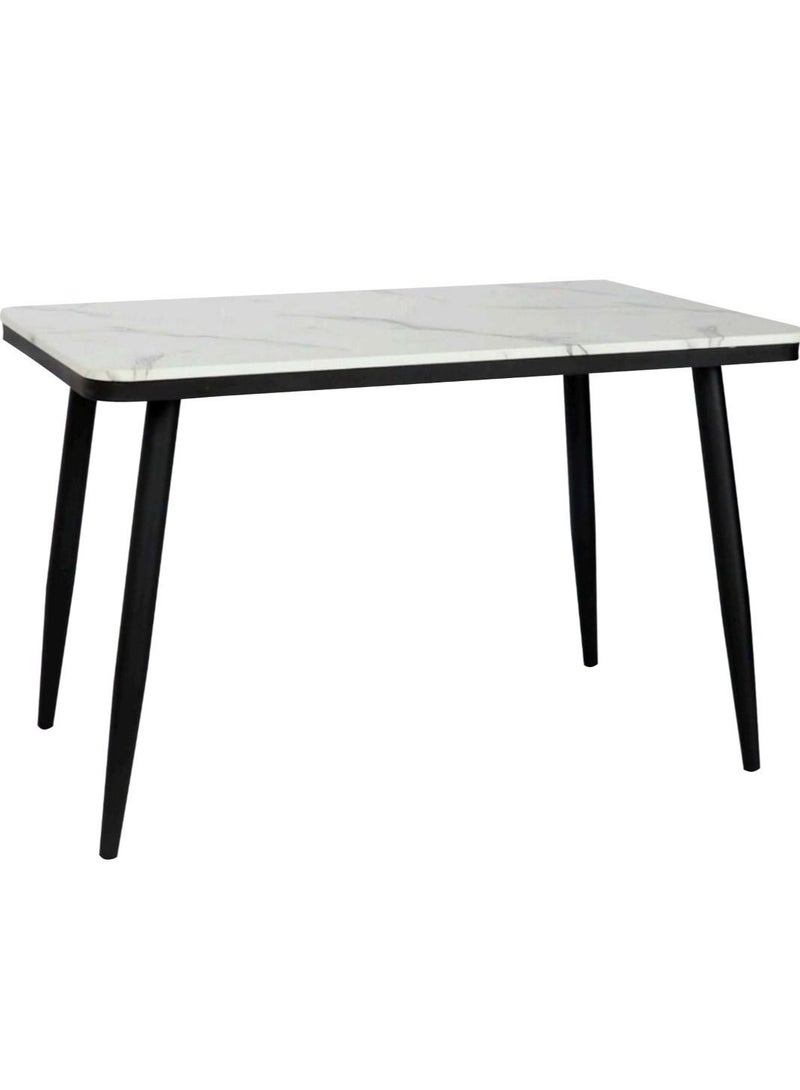 Eames Style Side Table With Strong Legs and Marble Pattern Top 120*70*76cm. - Image 1