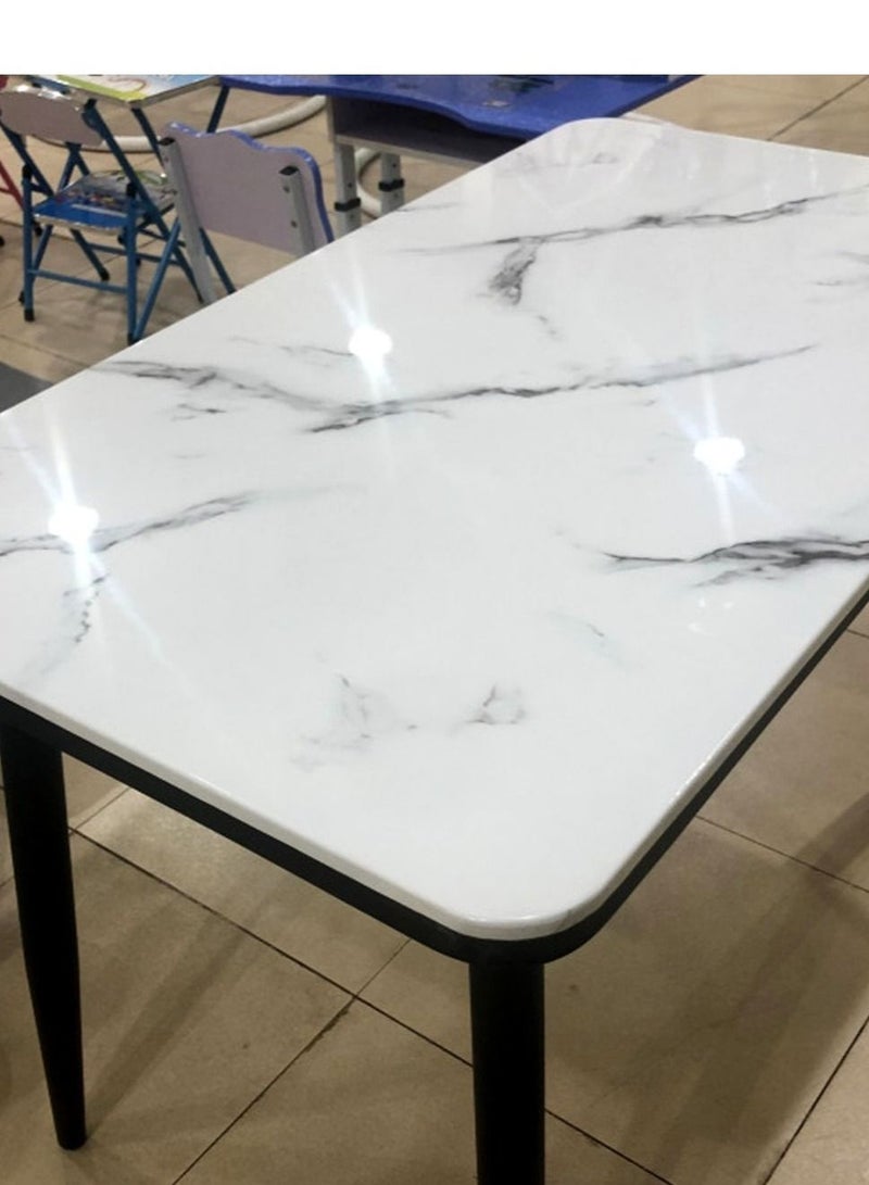 Eames Style Side Table With Strong Legs and Marble Pattern Top 120*70*76cm. - Image 3