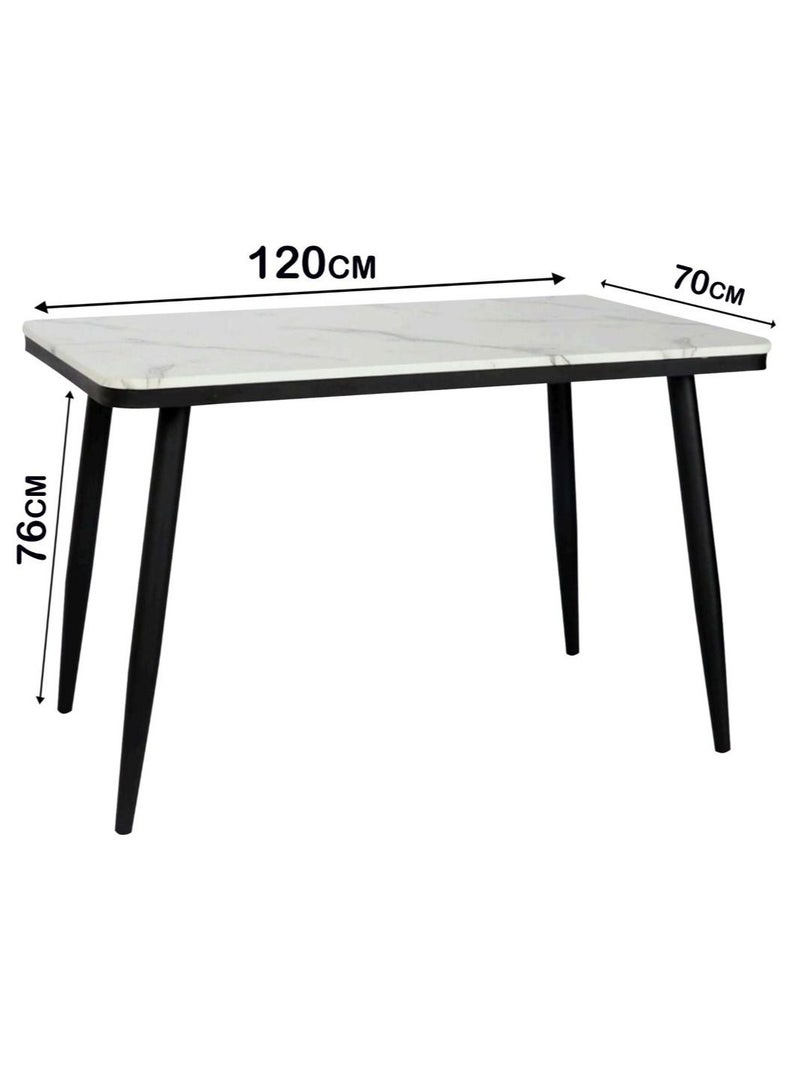 Eames Style Side Table With Strong Legs and Marble Pattern Top 120*70*76cm. - Image 2