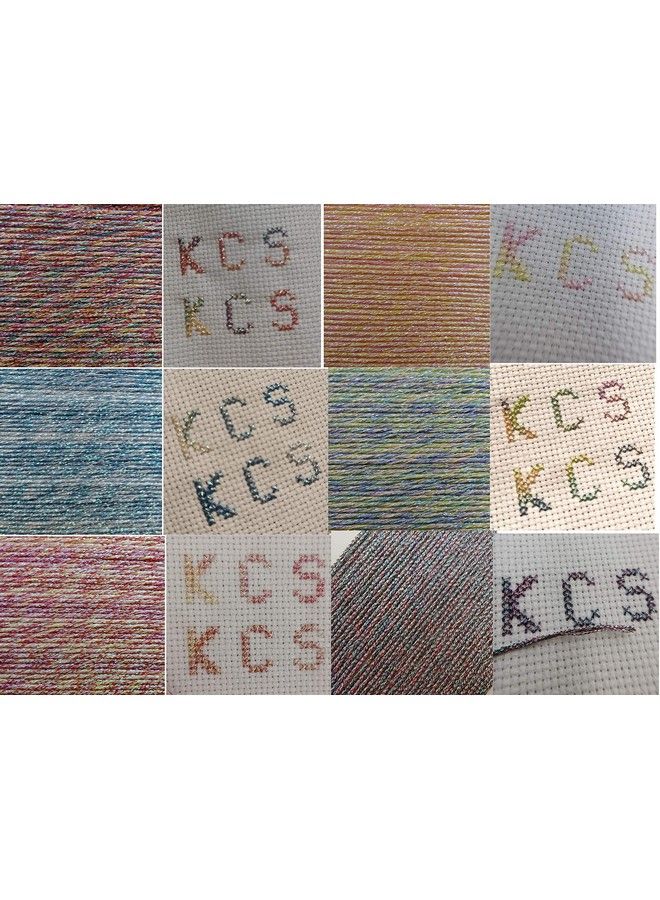 KCS 6 خيوط 6 خيوط تطريز متقاطع معدني متنوع لامع (متعدد الألوان 1) - Image 3