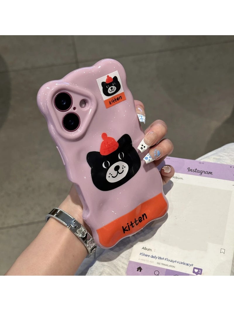 NIBEMINENT Cute Animal Avatar Protective TPU Case Cover For iPhone 16 Plus, Purple