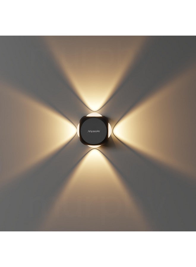 Murphy LED Outdoor Up/Down Wall Light - 6W, Warm White, (4 Multi-Directional Beams), IP65 Waterproof Aluminum Body, Pack of 8 (2-Year Warranty) - Image 1
