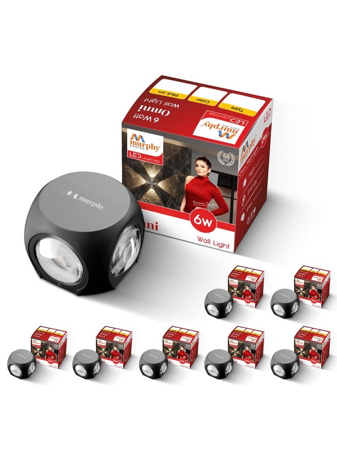 Murphy LED Outdoor Up/Down Wall Light - 6W, Warm White, (4 Multi-Directional Beams), IP65 Waterproof Aluminum Body, Pack of 8 (2-Year Warranty) - Image 2