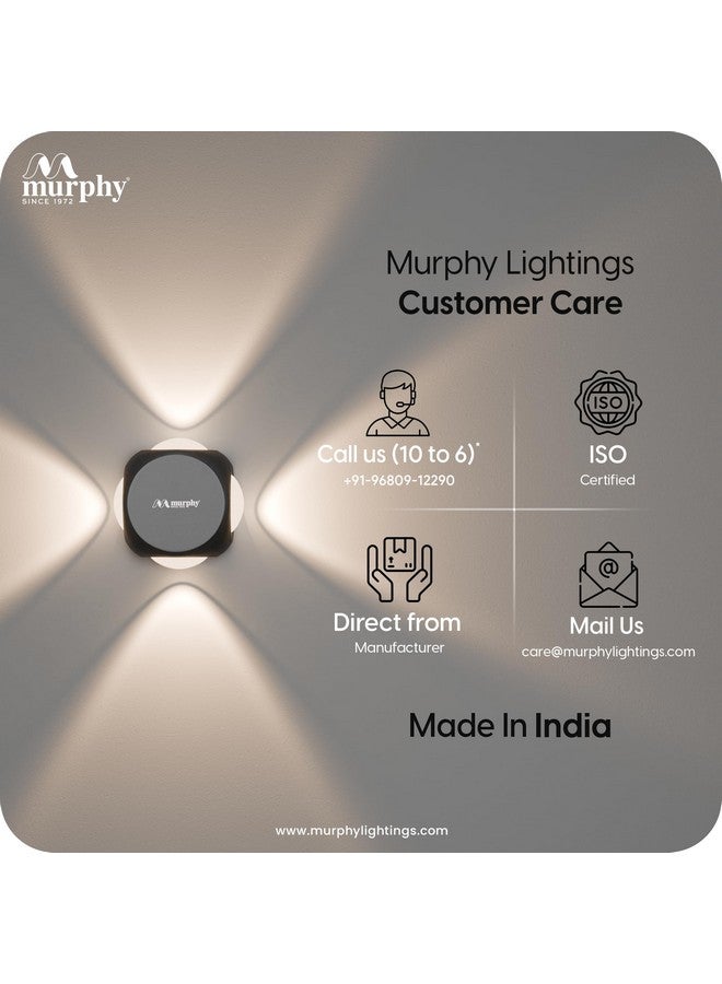 Murphy LED Outdoor Up/Down Wall Light - 6W, Warm White, (4 Multi-Directional Beams), IP65 Waterproof Aluminum Body, Pack of 8 (2-Year Warranty) - Image 5