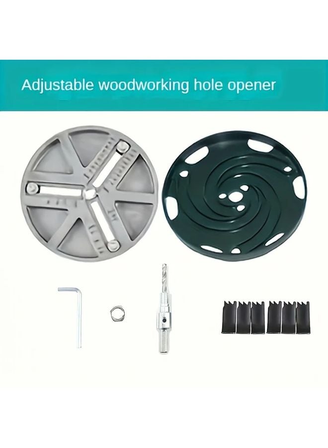 1 مجموعة قابلة للتعديل من شفرات مناشير الثقب، 6 شفرات من 1.7 إلى 5 بوصة للخشب والبلاستيك والمعادن - Image 1