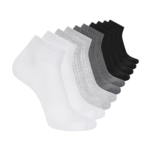 Skechers Men's 10-Pack Half Terry Classic Quarter Crew Socks, Comfort-Fit & Cushioned Footbed - Image 1