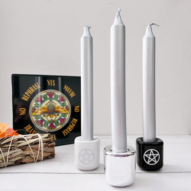 Luces Luces Pack of 80 Silver Stick Candles Ritual Chime Candles Specially Healing Chakras Home Decor Diwali Decoration Birthday Festival Celebration - Image 3