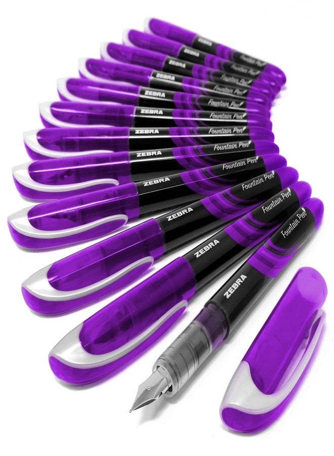 Zebra Technologies Zebra Fuente - Disposable Fountain Pen - Purple Ink - Pack of 12 - Image 1