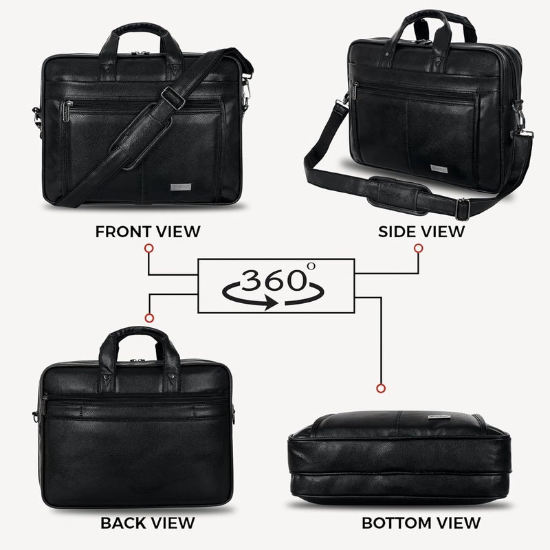 Hard Craft Messenger Office Laptop Bag for Men PU Leather Business Executive Briefcase Laptopbags Corporate Official Sling Side Shoulder File HandBag for Man Supports Laptop Upto 15.6 inches - Image 4
