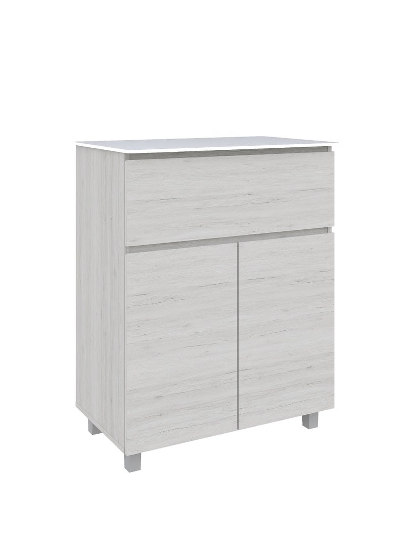 دبيلو تي- إيزي كير خزانة مطبخ من خشب البلوط الأبيض / خزانة حديثة مع باب / 3 أبواب مع رف / تخزين منزلي - Image 4