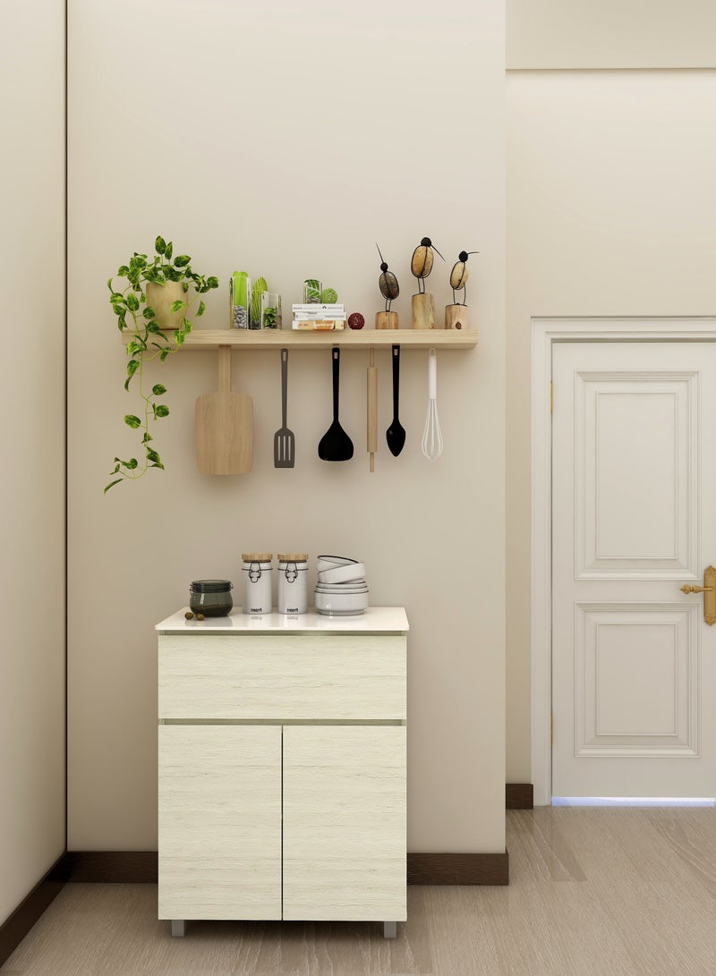 دبيلو تي- إيزي كير خزانة مطبخ من خشب البلوط الأبيض / خزانة حديثة مع باب / 3 أبواب مع رف / تخزين منزلي - Image 1