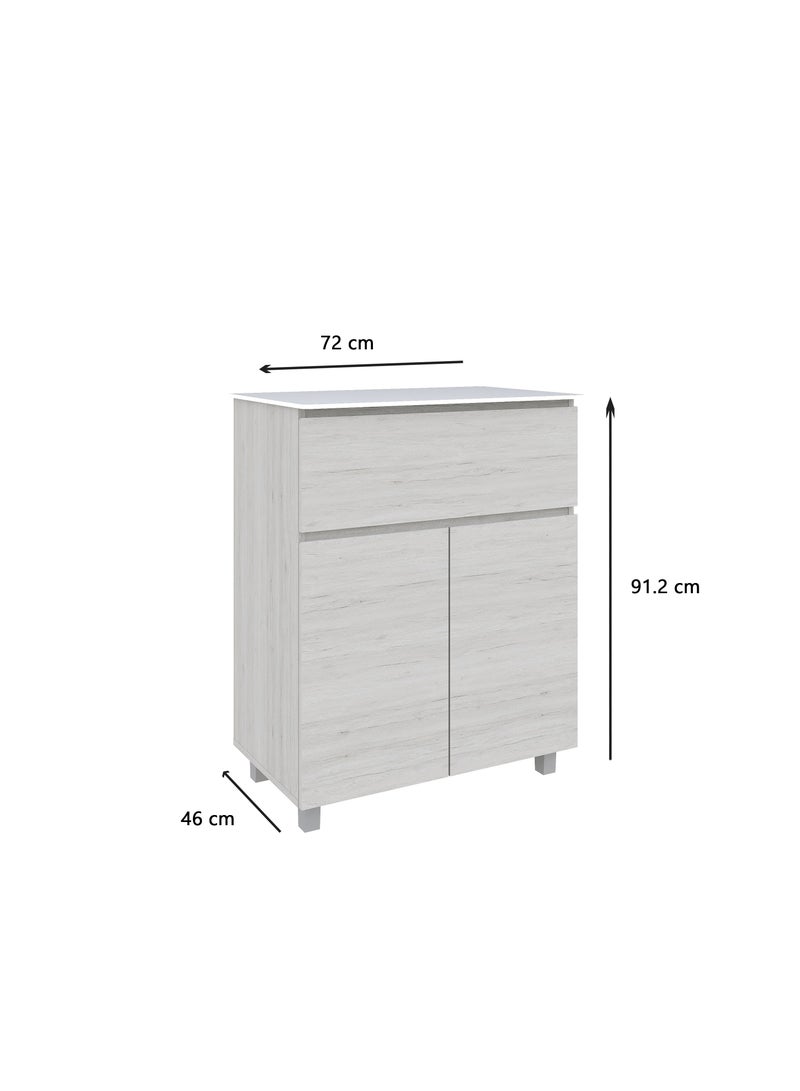 دبيلو تي- إيزي كير خزانة مطبخ من خشب البلوط الأبيض / خزانة حديثة مع باب / 3 أبواب مع رف / تخزين منزلي - Image 3