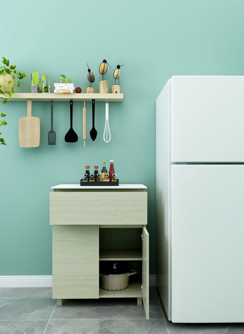 دبيلو تي- إيزي كير خزانة مطبخ من خشب البلوط الأبيض / خزانة حديثة مع باب / 3 أبواب مع رف / تخزين منزلي - Image 5