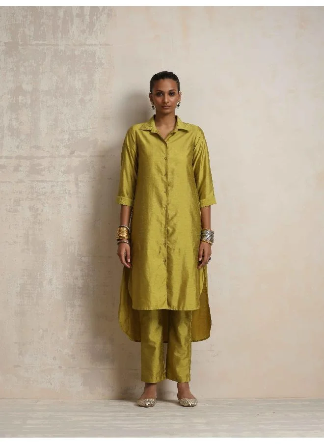 ترو برونز trueBrowns Green Shirt Kurta Set