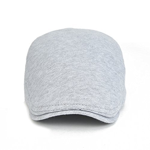 VOBOOM Men Newsboy Cap Cotton Flat Ivy Gatsby Driving Hat (Light Grey) - Image 3