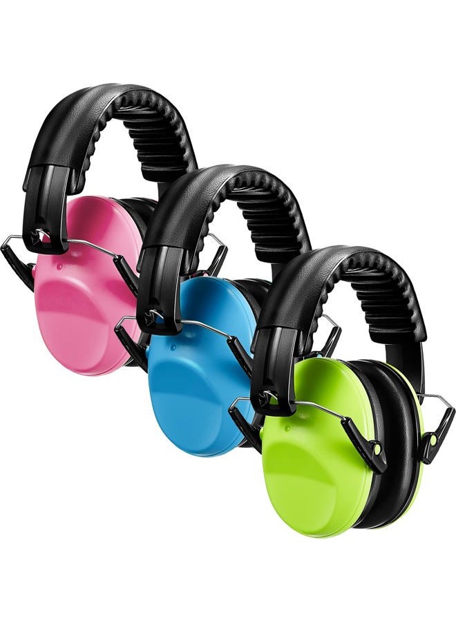 Konohan 3 Pack Kids Ear Protection Earmuffs Hearing Protection Safety Ear Muffs Kids Noise Cancelling Headphones 27NRR Adjustable Head Band for Shooting Sleeping and Studying - Image 1