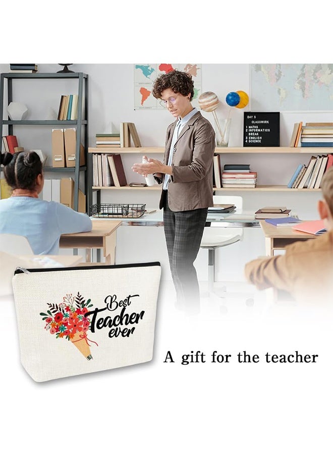 Teacher Appreciation Makeup Bag - Perfect Gift for Retirement, Birthday, Graduation & Teacher's Day - Durable Polyester, Non-Waterproof, Scent-Free Cosmetic Pouch - Image 3