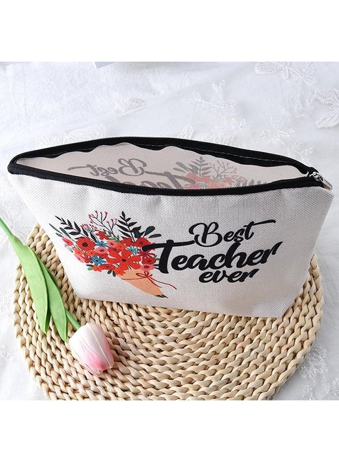 Teacher Appreciation Makeup Bag - Perfect Gift for Retirement, Birthday, Graduation & Teacher's Day - Durable Polyester, Non-Waterproof, Scent-Free Cosmetic Pouch - Image 2
