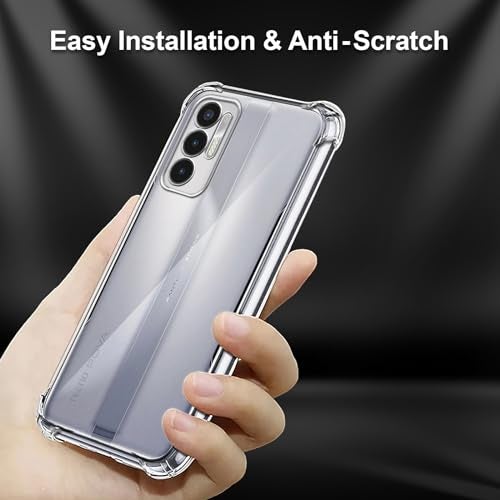 Plus Mobile Cover Soft & Flexible Shockproof Back Case with Cushioned Edges Transparent for Tecno Pova 3 - Clear - Image 2