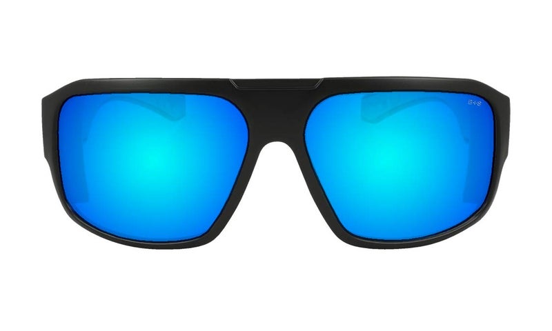 BOMBER Mens Safety Sunglasses, Matte Black Frame with Ice Blue Mirror Safety Sunglass Lens, Non-Slip Foam Lining, ANSI Z87+ Compliant, UV Protection - M103ICE - Image 2