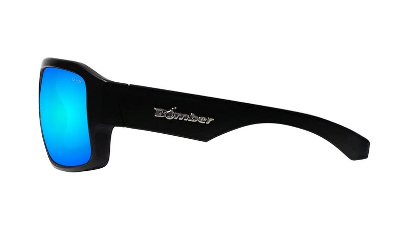 BOMBER Mens Safety Sunglasses, Matte Black Frame with Ice Blue Mirror Safety Sunglass Lens, Non-Slip Foam Lining, ANSI Z87+ Compliant, UV Protection - M103ICE - Image 4