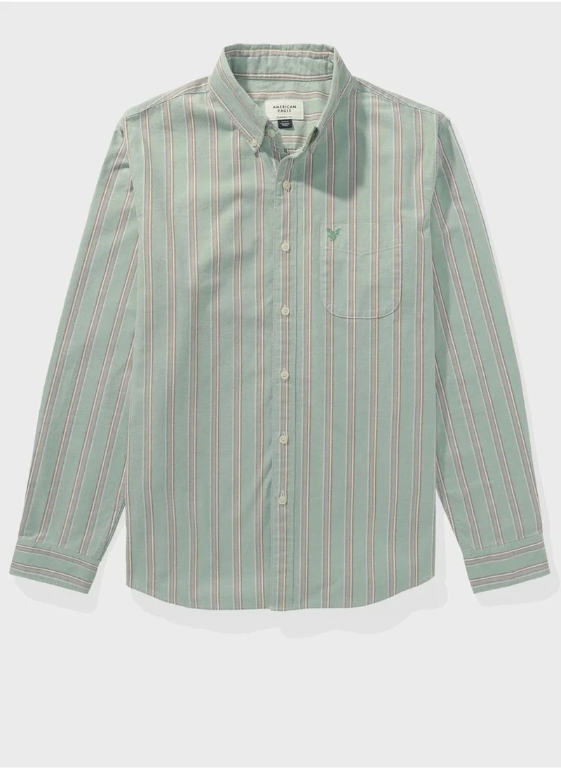 امريكان ايجل Stripe Deatil Button Down Regular Fit Shirt