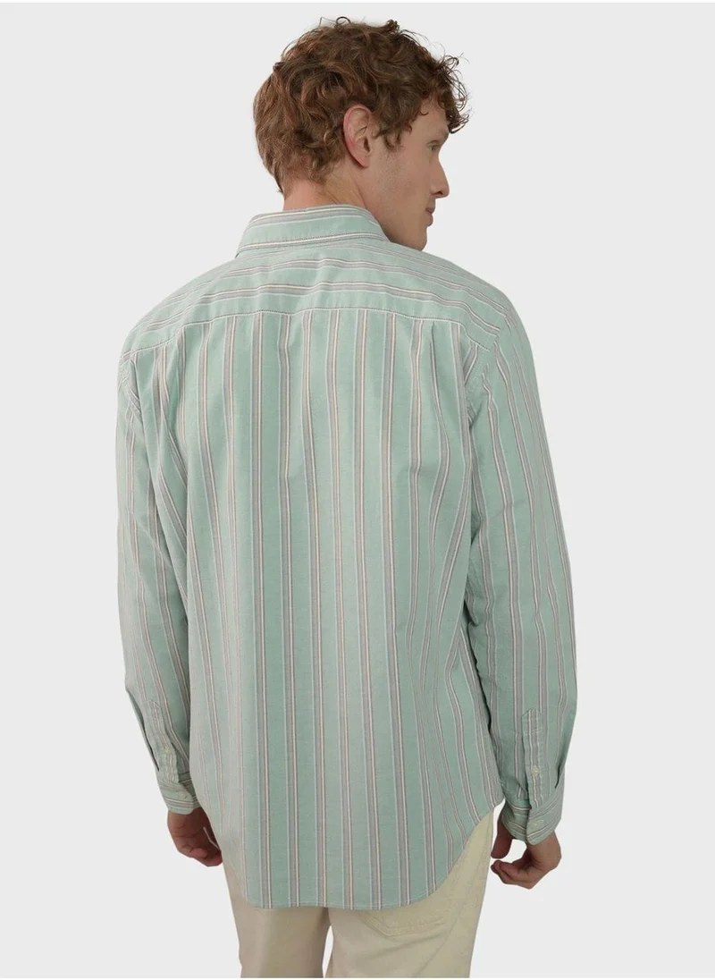امريكان ايجل Stripe Deatil Button Down Regular Fit Shirt