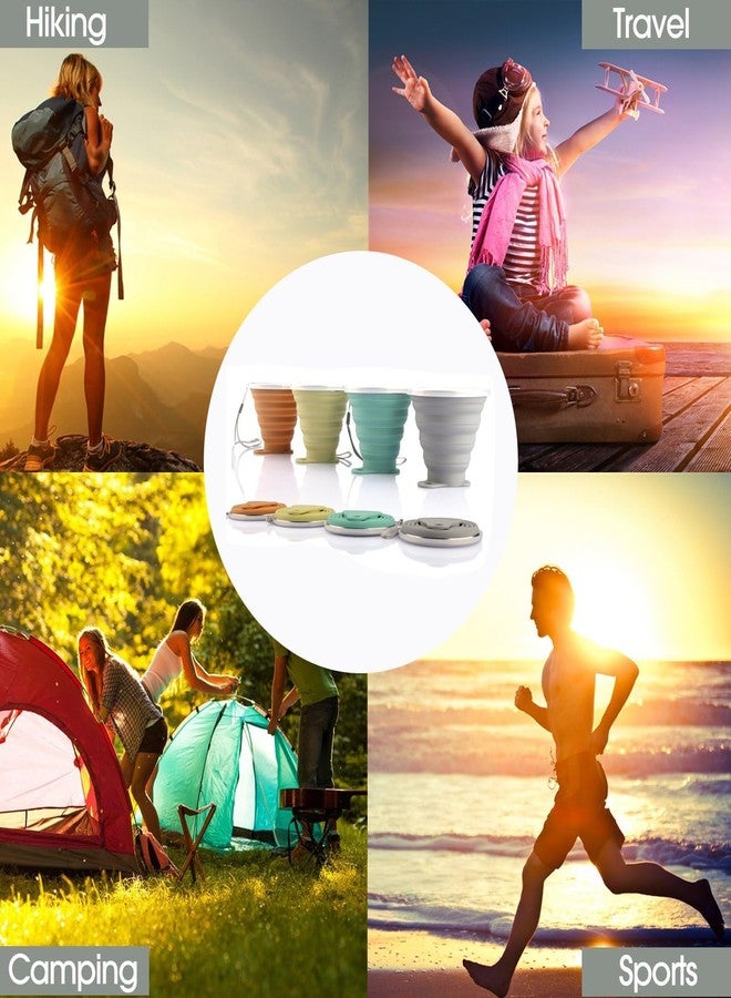 XML Silicone Collapsible Travel Drinking Cup Reusable Small Portable Lightweight Folding With Lid Expandable Drinking Cup For Travel Outdoor Hiking Camping (PACK OF-1/MULTICOLOR) - Image 4