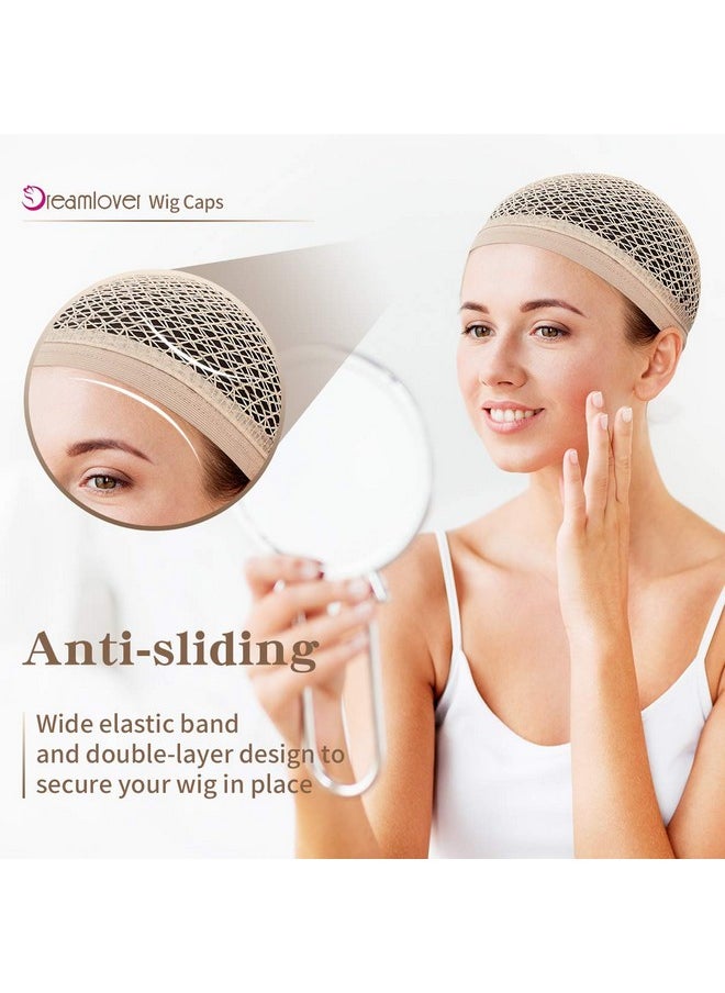 Dreamlover Hair Net For Long Hair Mesh Wig Caps For Women Natural Nude 2 Pieces  - Image 4