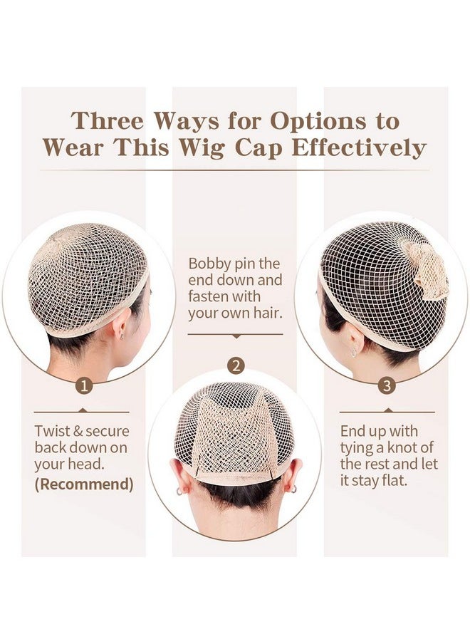Dreamlover Hair Net For Long Hair Mesh Wig Caps For Women Natural Nude 2 Pieces  - Image 2