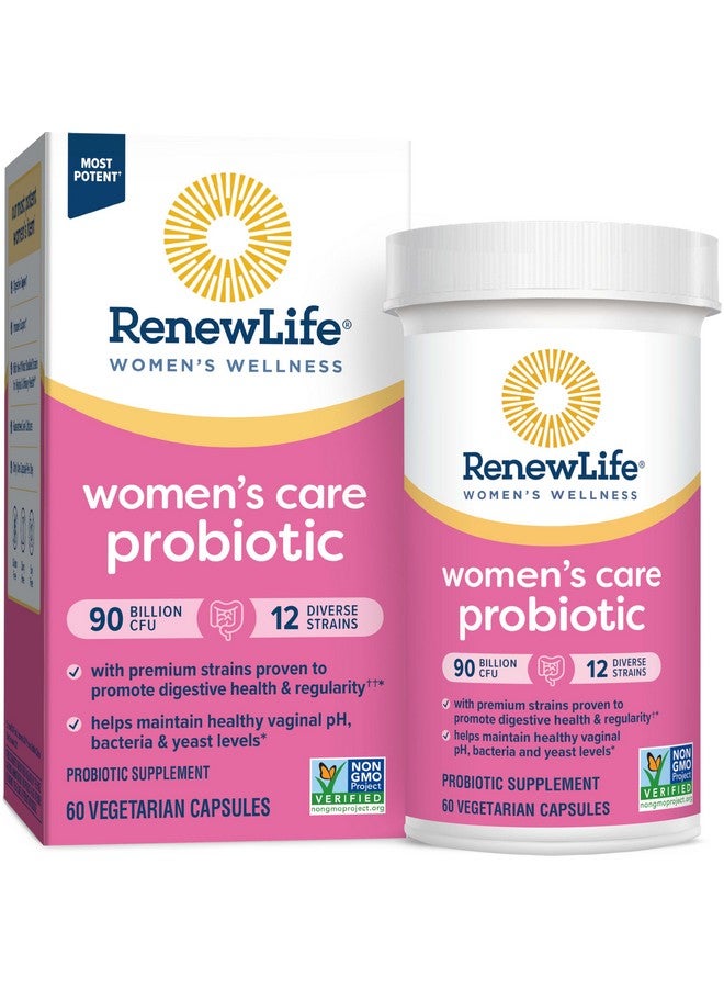 Renew Life Women's Probiotic Capsules, Supports pH Balance for Women, Vaginal, Urinary, Digestive and Immune Health, L. Rhamnosus GG, Dairy, Soy and Gluten-Free, 90 Billion CFU - 60 Ct - Image 1