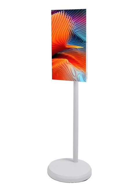 Portable Floor Screen with Adjustable Stand，Rotatable Smart TV Displays，Mobile Touch Screen, Equipped With Casters And Speaker，8G Ram+128G Storage，Suitable For Office, Live Streaming, Teaching, Camping, Entertainment, Fitness，24 Inch