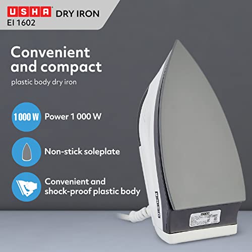 Usha EI 1602 1000-Watt Lightweight Dry Iron (multi-colour) - Image 3