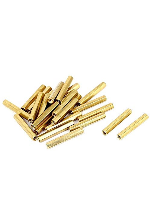 Rpi shop Rpi shop M3 X 30mm Dual Ends Brass Pillar PCB Standoff Hexagonal Spacer Hex Brass Standoff spacer Female to Female Spacing Screws Double pass Hex Long Nuts Pack of 10 Pcs  - Image 3