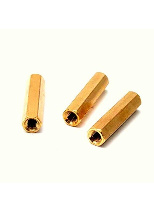 Rpi shop Rpi shop M3 X 30mm Dual Ends Brass Pillar PCB Standoff Hexagonal Spacer Hex Brass Standoff spacer Female to Female Spacing Screws Double pass Hex Long Nuts Pack of 10 Pcs  - Image 2