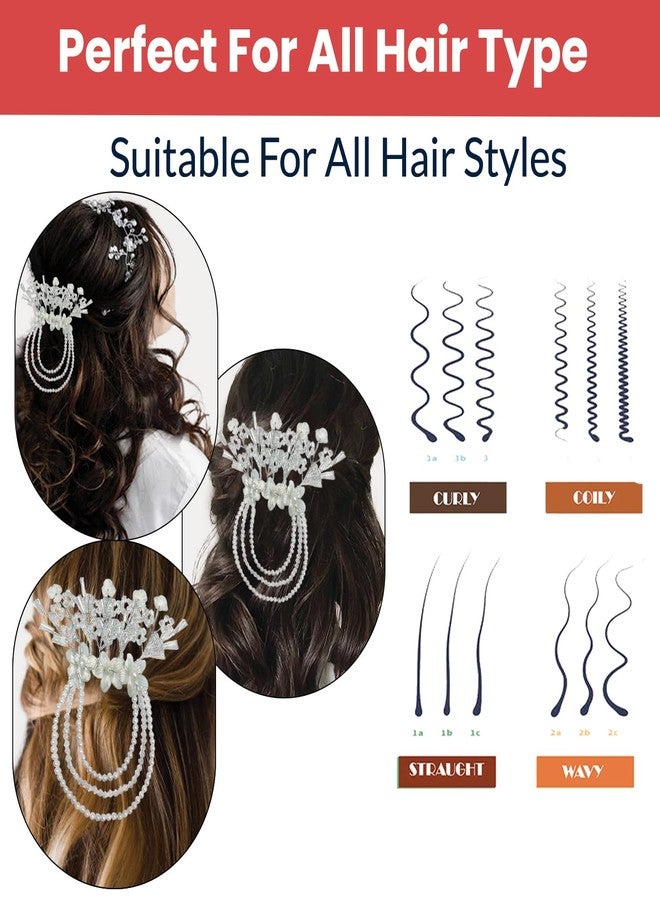 TEMPERIA (1pc) Hair Accessories For Women's & Girls - Stylish Artificial Flowers & Crystal Pearls Bun Juda Bridal Brooch for Hairstyle & Decoration - Pins & Clips for Style of Bride - White - Image 5