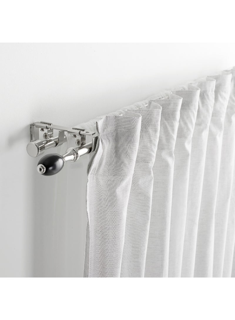 IKEA FRAKTA Double curtain rod set - silver-colour - 120-210 cm 19 mm - Image 2